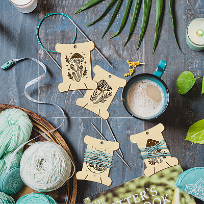 14 шт. 14 стильные фанерные доски для намотки резьбы WOOD-WH0060-01-1