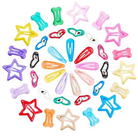 80 шт. 4 стиля заколки для волос из стали с кнопками в форме сердца&nbsp;OHAR-SP0001-04-1