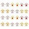 24Pcs 6 Style Rack Plating Alloy Pendants, with Rhinestone, Rabbit, Mixed Color, 17x18x4mm, Hole: 1.8mm, 4pcs/style