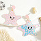 Acrylic Dangle Stud Earrings, Starfish, 53x44mm