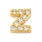 Rack Plating Brass Micro Pave Cubic Zirconia Cabochons, Cadmium Free & Lead Free, Long-Lasting Plated, Real 18K Gold Plated, Letter Z, 5x5x2mm