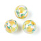 Printed Opaque Acrylic Beads, Round with Fruit Pattern, AB Color, Mango, 15.9mm, Hole: 2.8mm