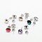 Austrian Crystal Stud Earrings, with 925 Sterling Silver Earring Posts, Mixed Color, 16x7mm, Pin: 0.8mm
