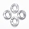 Spray Painted CCB Plastic Linking Rings, Quick Link Connectors, For Jewelry Curb Chains Making, Oval Twist, Silver, 32x29.5x9mm, Inner Diameter: 12x20mm