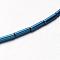 Electroplate Non-magnetic Synthetic Hematite Bead Strands, Tube, Blue Plated, 8x2mm, Hole: 1mm, about 51pcs/strand, 15.7 inch