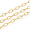 Brass Cable Chains, Soldered, with Spool, Golden, 5x3x0.5mm, about 32.81 Feet(10m)/Roll
