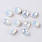 Faceted Teardrop K9 Glass Rhinestone Cabochons, Grade A, Pointed Back & Back Plated, White Opal, 10x7x4mm