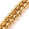 Electroplated Synthetic Non-magnetic Hematite Beads Strands, Faceted, Round, Real 24K Gold Plated, 6mm, Hole: 1mm, about 63pcs/strand, 15.16''(38.5cm)
