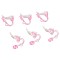 Plastic Clip-on Earring Findings, Pink, 14x9x13mm