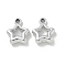 Plating Acrylic Pendants, with Loop, Star, Silver Plated, 20x16.5x6mm, Hole: 2.2mm