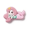 Silicone Focal Beads, Mermaid, Pink, 26x37x8.5mm, Hole: 3.5mm