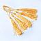 Polyester Tassel Decorations, Pendant Decorations, Gold, 130x6mm, Tassel: 70~90mm