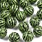 Opaque Acrylic Beads, Watermelon, Green, 20mm, Hole: 2.5mm