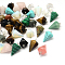 Cone/Spike/Pendulum Mixed Stone Pendants, with Platinum Tone Brass Findings, 25~27x15~16x14mm, Hole: 3.5x7mm