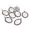 Tibetan Style Alloy Big Pendant Cabochon Settings, Lead Free & Cadmium Free, Oval, Antique Silver, 52x33.5x2mm, Hole: 7.5x4mm, Tray: 35x25mm