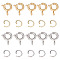 20Pcs 2 Clolors 304 Stainless Steel Smooth Surface Spring Ring Clasps, with 20Pcs 2 Colors 304 Stainless Steel Open Jump Rings, Mixed Color, 5~9x6x0.7~1.5mm, Hole: 1.6~2mm, 10pcs/color