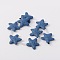 Synthetic Lava Rock Bead Strands, Star, Dyed, Blue, 40x40x10mm, Hole: 1mm, about 12pcs/strand, 16.1 inch