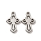 Non-Tarnish 304 Stainless Steel Charms, Laser Cut, Religion Cross Charms, Stainless Steel Color, 12.5x8x1.5mm, Hole: 1.4mm