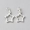 925 Sterling Silver Hollow Charms, with Jump Rings, Star, 11x9.5x1.5mm, Hole: 3.8mm