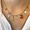 Boot Playing Card Red Cherry White Heart Initial Brass Enamel with Crystal Rhinestone Pendant Necklaces, Golden, Letter H, 17.72 inch(45cm)