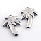 Tarnish Resistant 201 Stainless Steel Palm Tree Pendants, Stainless Steel Color, 18x13.5x4mm, Hole: 1.5mm