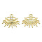Rack Plating Alloy Pendants, with Crystal Rhinestone, Cadmium Free & Nickel Free & Lead Free, Eye, Light Gold, 17.5x20x2.5mm, Hole: 1.8mm