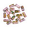 Picasso Transparent Glass Bugle Beads, Pearl Pink, 9x4.5mm, Hole: 1mm, about 1500pcs/pound