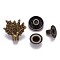 Brass Snap Buttons, Alloy Cap, Garment Buttons, Cadmium Free & Lead Free, Tree, Antique Bronze, Cap: 16x18mm, Pin: 3mm, Stud: 10x4mm, knob: 4.5mm & 10x6.5mm, knob: 3.5mm, Socket: 12x4mm, half-drill: 5mm