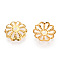 Iron Bead Caps, Multi-Petal, Golden, 9mm, Hole: 1.5mm