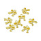 Rack Plating Alloy Pendants,  Bowknot Charm, Light Gold, 11x10x2.5mm, Hole: 1.6mm