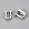Alloy Slide Charms, with Crystal Rhinestone, Letter, Platinum, Letter.U, U: 12x11x4.5mm, Hole: 2x8mm