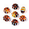 Painted Transparent Acrylic Beads, Imitation Amber, Pumpkin, Sienna, 11.5~12x8mm, Hole: 1.8mm, about 724pcs/500g