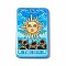 Printed Acrylic Pendants, Rectangle with Tarot Pattern Charm, Deep Sky Blue, 43x27.5x2.4mm, Hole: 1.8mm