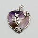 Кулоны сердце натуральный аметист GP356-4-3