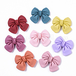 Непрозрачные кабошоны из смолы, бантом, разноцветные, 29x34x7.5 мм