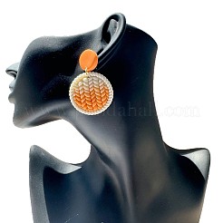 Подвесные серьги-гвоздики из акрила и полимерной глины&nbsp;FS-WG68334-02