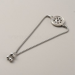 Сменные защелкивающиеся звенья браслета с кристаллами и стразами с цепочками-коробками&nbsp;BJEW-WH0014-005A