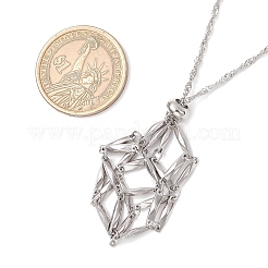 3 шт. 3 размера 304 нержавеющая сталь макраме мешочек пустой держатель для камней изготовление ожерелья&nbsp;NJEW-JN05239