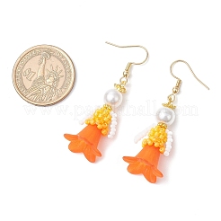 Серьги-подвески из стеклянных бусин ручной работы&nbsp;EJEW-MZ00446-05