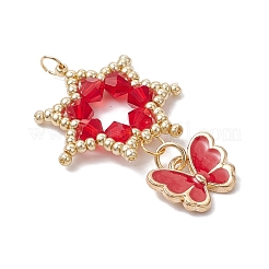 Подвески-цветы из стеклянных бусинок&nbsp;PALLOY-MZ00623