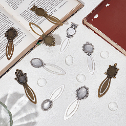 10 шт. закладка в виде черепахи в тибетском стиле с кабошоном&nbsp;TIBE-ME0001-11