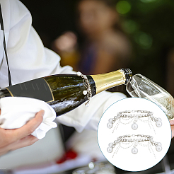 Латунные стеклянные стразы винные бутылки подвески украшение&nbsp;HJEW-OC00174