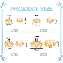16 шт. 4-х стилевые латунные колпачки для бусин из кубического циркония&nbsp;KK-BC0013-52