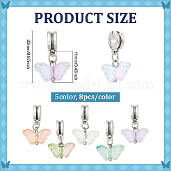 40шт 5 цвета стеклянные подвески&nbsp;PALLOY-PH01816