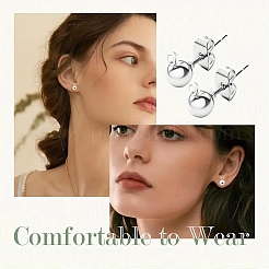 100 шт. 3 стиля оригинального цвета 304 нержавеющая сталь шарообразная фурнитура для сережек-гвоздиков&nbsp;STAS-YW0003-06