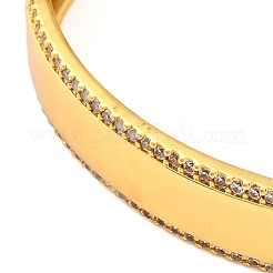 Браслеты-манжеты из латуни с микропаве из кубического циркония для женщин&nbsp;BJEW-M040-20G