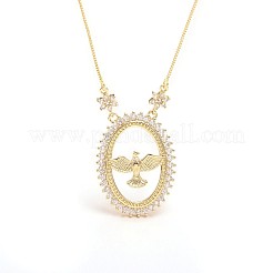 Женские ожерелья с подвеской в виде птицы из латунных прозрачных кубических цирконий с микропаве&nbsp;FS-WGDFF37-02