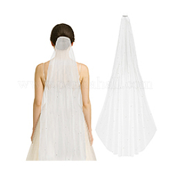 Свадебная фата из полиэфирной сетки&nbsp;AJEW-WH0709-052