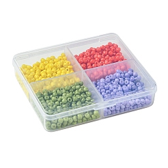 800шт 4 стиля смешанные стили стеклянные круглые бусины&nbsp;SEED-FS0001-18A