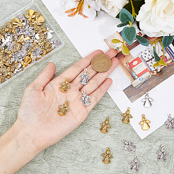 80 шт. 2-цветные подвески в виде ангела из сплава в тибетском стиле&nbsp;TIBEP-DC0001-06